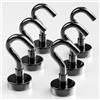 X-bet MAGNET Ganci magnetici neri, 6 pezzi (12,2 kg), dimensioni: diametro 16 mm, forza di trazione circa 10,9 kg