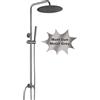 Görbach Colonna Doccia Acciaio Inox senza Miscelatore, Set Doccia a Pioggia con Asta Doccia Saliscendi Regolabili, Soffione D30cm, Grigio pistola