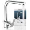 SCHÜTTE 79816 RIO rubinetto girevole a 360° per cucina, miscelatore per lavello con bocca alta per cucina, miscelatore monocomando per lavello rubinetto doppio per lavello, rubinetto in cromo