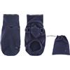 Ferribiella Pile Termico per Cani Polarotto, Maglia in Poliestere e Spandex, Collo Alto Incrociato, per Inverno, Rosa e Blu, con Foro Passacoda e Asola per Collare (Blu, 65 cm)