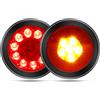 Biqing Rotondo Luci Posteriori per Rimorchio LED 24V, 4 Fanali LED Rimorchio 16LED Fanale Posteriore Freno Segnale di Girata Riflettore Luce per Camion,2pcs (Nero&Rosso&Giallo)