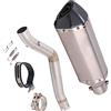 WILSEM Slip On Sistema Completo Di Scarico Moto Collegamento Centrale Tubo Eliminator Migliorato In Acciaio Modificare Fuga Per Benelli TRK502 TRK 502