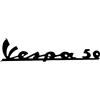 Generico TARGHETTA VESPA 50 NERA ADESIVA SCUDO ANTERIORE SPECIAL R L N DAL 63 AL 71