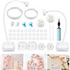 MeYuxg Kit di arco per palloncini riutilizzabile, 2,5 m e 1,5 m, struttura regolabile con piede, stabile supporto per palloncini, pieghevole, per matrimonio, compleanno (bianco)