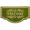 Casa Service WELCOME Zerbino Cocco Naturale Sagomato Mezzaluna 50x90 cm Fondo Gomma PVC per ingresso Resistente Lavabile Antiscivolo (Green)