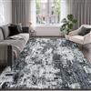 INOVADAY 180x270 cm Tappeto Lavabile in Lavatrice Tappeti Moderno Astratto Nero/Grigio