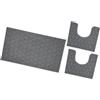 emmevi Tappeto Bagno Set 3 Pezzi Design Intrecciato 3D Morbido Assorbente Antiscivolo Lavabile Antracite