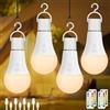 Dehobo Ricaricabile Lampadina LED E27 Con Timer - Luci LED a Batteria Pulsante Con Telecomando - Lampada Campeggio 3 Temperature di Colore - Dimmerabile Lampada Emergenza, 4 Pezzo