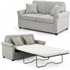 Shally Dogan Divano Letto 2 Posti con Rivestimento in Tessuto Grigio e Cuscino Memory Ergonomico Apertura Facile, Divanetto Apribile con Cuscini Imbottitura Alta Densità, 142.5 x 77 x 86 cm (Grigio)
