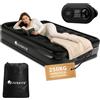 Juskys materasso gonfiabile Sapri L, colore nero - Letto matrimoniale ad aria automatico e autogonfiante - Come letto per ospiti o per campeggio - Pompa integrata