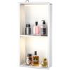 Bernkot Nicchia a muro per doccia in acciaio inox con LED, mensola da doccia da incasso, nicchia a muro a doppio strato per bagno, nicchia doccia 60cm×30cm, nessuna piastrella necessaria, bianco
