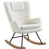 Yaheetech Sedia a Dondolo Relax Poltroncina Imbottita Poltrona Casa Rivestimento in Tessuto 70 × 82,5 × 95,5 cm Base Dondonlante Legno per Soggiorno/Camera da Letto 70 × 82,5 × 95,5 cm Bianco
