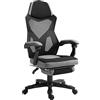 Vinsetto Sedia da Ufficio Ergonomica con Poggiapiedi Retrattile Grigio