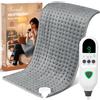 Levesolls Termoforo Elettrico 60x30cm - Per Schiena, Spalle e Addome, 9 Livelli Di Temperatura, 4 Timer, Riscaldamento Rapido, Spegnimento Automatico, Lavabile In Lavatrice - Grigio Scuro