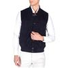 D'Arienzo Gilet Bomber Pelle Camoscio Blu Uomo Renna Giubbino Vera Pelle Jeff 52/Blu