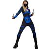 MISS FANTASY Ninja Costume Women Blue and Black Womens Costume Set with Ninja Mask Ninja Sai 2 Pcs Halloween Costume for Women M