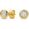 Orovi Orecchini Donna Oro Giallo 9KT Orecchini a Lobo Punto Luce e Diamanti taglio brillante 0,12 ct, gioiello anallergico confezionato in un elegante astuccio portagioie