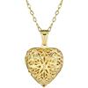 Bling Jewelry Collana Medaglione Diffusore Di Profumo D'Olio Essenziale Di Aromaterapia A Forma Di Cuore A Stella In Filigrana In Stile Vintage Per Donne Adolescenti Placcata In Oro 18K