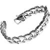 Urban Jewelry Fleur De Lis - Bracciale da uomo in acciaio inox, 21,5 cm, argento