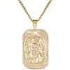 Bling Jewelry Unisex Medaglione Religioso In Metallo Personalizzabile Con Ciondolo A Forma Di Testa Di Gesù Cristo In Stile Medaglione Per Cani Placcato In Oro Giallo Adatto A Uomini Adolescenti