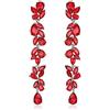 EVER FAITH Strass cristallo lampadario pendolare orecchini art deco marquise teardrop lunga pendenza a goccia per donna sposa matrimonio prom chiaro tono argento, Cristallo, Zirconia cubica