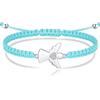 Jrêveinfini Angelo Custode Bracciale Donna Ragazza Bambina Argento 925, Regalo Cresima Comunione Bambina, Personalizzato Bracciale Portafortuna Donna Corda Amicizia Mamma Figlia Sorella Maestra Zia