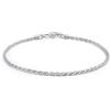 Bling Jewelry Braccialetto Semplice A Catena Intrecciata Per Donne In Argento Sterling .925, 40 Gauge, Fatto In Italia, Lungo 7 Pollici