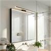 Lampada LED da Specchio 60cm Nera 12W IP54 Tripla Installazione Colore Bianco Caldo 3.000K