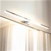 Lampada LED da Specchio 80cm Cromata 15W IP54 Tripla Installazione Colore Bianco Naturale 4.000K