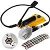 AUBEST Piegatore idraulico, Kit crimper for tubi idraulici con pompa a pedale e 6 matrici CORRENTE ALTERNATA Strumento di crimpatura del tubo del condimento aria separabile for CORRENTE ALTERNATA Linee
