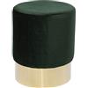 Kare Design sgabello Cherry, verde scuro/ottone, Ø35cm, versatile, rinfrescata di stile, elegante