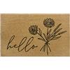 Hanse Home Zerbino in cocco per interni, 45 x 75 cm, motivo floreale, antiscivolo, ingresso e esterno coperto naturale
