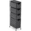 Versa Mannheim Mobile da Bagno ausiliario, cassettiera con 3 cassetti per organizzare, Contenitore Moderno e Divertente, Misure (A x L x P) 69 x 28 x 15,5 cm, Metallo e Nylon, Colore Grigio Scuro