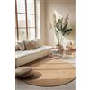 Hanse Home Tappeto Rangpur rotondo in juta naturale, tessuto a mano e naturale, per soggiorno, camera da letto, sala da pranzo, corridoio, cucina, oro naturale, 140 cm
