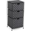 Versa Mannheim Mobile da Bagno ausiliario, cassettiera con 3 cassetti per organizzare, Contenitore Moderno e Divertente, Dimensioni (A x L x P) 72 x 35 x 29 cm, Metallo e Nylon, Colore Grigio Scuro