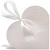 Decoraparty 10 Segnaposti Cuore Bianco, Gift Box Scatolina con Fiocco Segna Posti a Forma di Cuori per Matrimonio Sposi Comunione Cresima Battesimo Festa Anniversario