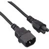 LINK LK10039 - Cavo di alimentazione IEC320 (1,8 m, nero) - Connettori C14 maschio e C15 femmina - Sezione conduttori 0,75 mm² - Resistente fino a 120°C per elettrodomestici ad alto calore