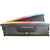 CORSAIR VENGEANCE RGB RS DDR5 RAM 32GB (2x16GB) Fino a 5200MHz CL40-40-40-77 1.25V AMD EXPO e Intel XMP 3.0 Memoria Per Computer Desktop - Grigio (CMG32GX5M2B5200Z40)