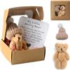 TOGETDREAM Orsetto Nella Scatola, Peluche Orso in Scatola, Giocattolo Animale Fatto A Mano Con Biglietto Ispirazionale, Animale Peluche Bambola, Orso Tasca Peluche Per Laurea Mamma Neonato Battesimo Natale amico