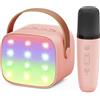 Ankuka Karaoke per Bambini Karaoke con Microfono Karaoke Cassa Bluetooth con 1 Microfono, Regalo Bambina Giochi Bimba Regalo Compleanno per 3, 4, 5, 6, 7, 8, 9,10,11,12+ Anni (Rosa)