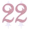 Graziano Candelina Numerale Glitter Rosa Gold n.2 (Confezione da 2)