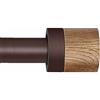 QITERI Bastoni per tende in bronzo per finestre da 1,2 a 2,1 m, regolabili da 2,5 cm, con finiture in finto legno, resistente, decorativo per camera da letto, cucina e patio