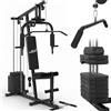 ArtSport Panca Multifunzione ProfiGym 2000 con barra lat e butterfly, cavo di trazione e estensore delle gambe - 9 pesi da 40 kg - Stazione multifunzionale per allenamento a casa