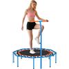 SPORTNOW Trampolino da fitness pieghevole, Ø 128 cm, con manico regolabile in altezza a 5 livelli, corda in gomma silenziosa, trampolino per adulti, trampolino per interni ed esterni