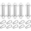Ockyunoo 5 Pezzi Tension Extension Gancio Acciaio, Molla di Tensione con Doppio Gancio, Fibbia Molla Tenda, con 10 Pezzis Moschettone, Tenda Molle di Tensione Gancio, per Tende, Barche, Van
