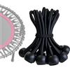 generic Cordini elastici di ricambio per trampolino, corde elastiche per trampolino, 15 pezzi, resistenti fasce elastiche a sfera, accessori per trampolino fitness, corda elastica con gancio a T, bella