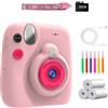 KEXIAO Stampa istantanea della fotocamera per bambini con carta da colorare da 32 GB 1080P Design retrò per età 3-12 anni Durata e materiali sicuri