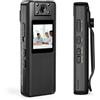 MNMIOIO Body Camera, A22 Full HD 1080P Sport DV Visione notturna 2200mAh Rilevazione del movimento Macchina fotografica corpo Schermo LCD Mini Videocamera Cam della polizia bici(32GB Memory)