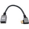System-S Cavo HDMI 20 cm 4K UHD 60 Hz Mini maschio a femmina standard angolo intrecciato