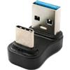 System-S Adattatore USB 3.0 tipo A maschio a 3.1 C unidirezionale U-Turn 180° 5 Gbps cavo nero